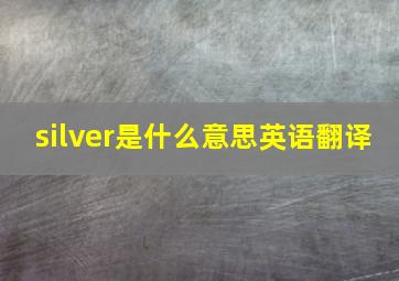 silver是什么意思英语翻译