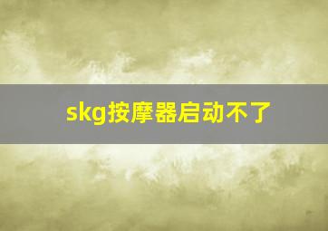 skg按摩器启动不了