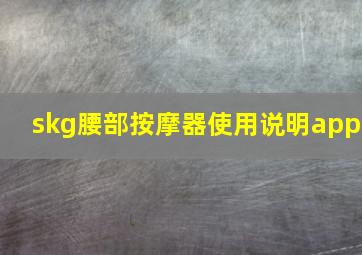 skg腰部按摩器使用说明app