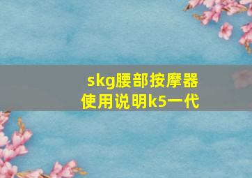 skg腰部按摩器使用说明k5一代