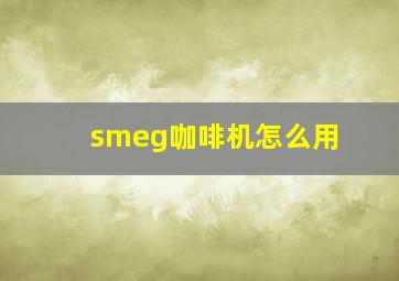 smeg咖啡机怎么用