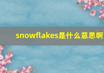 snowflakes是什么意思啊