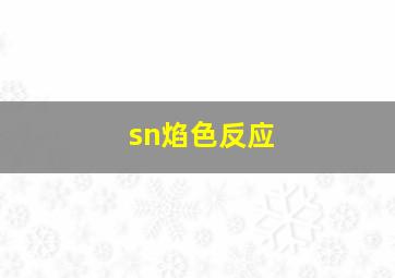 sn焰色反应