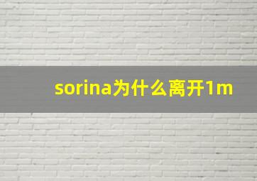 sorina为什么离开1m