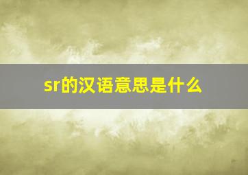 sr的汉语意思是什么