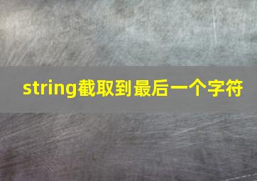 string截取到最后一个字符