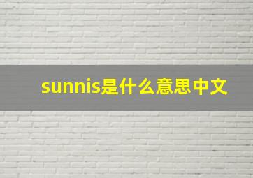 sunnis是什么意思中文