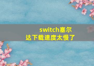 switch塞尔达下载速度太慢了