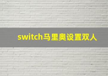 switch马里奥设置双人