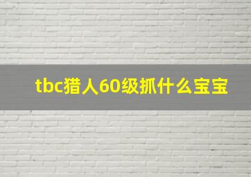 tbc猎人60级抓什么宝宝