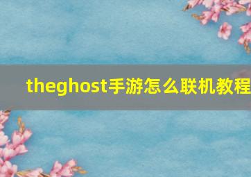 theghost手游怎么联机教程