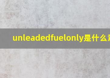 unleadedfuelonly是什么意思