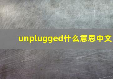 unplugged什么意思中文