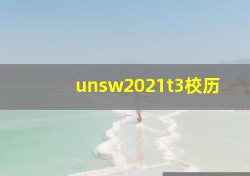 unsw2021t3校历