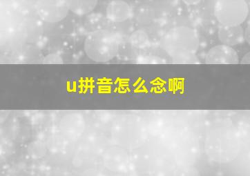 u拼音怎么念啊