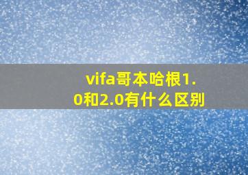 vifa哥本哈根1.0和2.0有什么区别