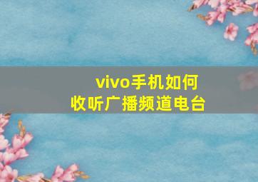 vivo手机如何收听广播频道电台