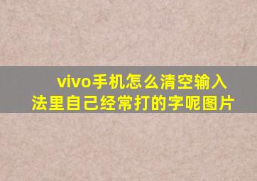 vivo手机怎么清空输入法里自己经常打的字呢图片