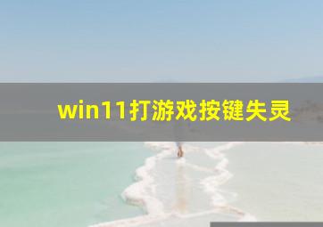 win11打游戏按键失灵