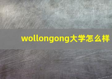 wollongong大学怎么样