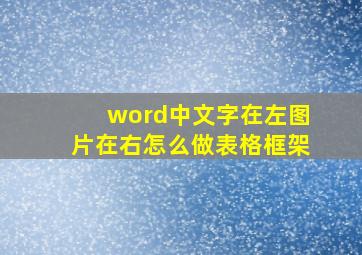 word中文字在左图片在右怎么做表格框架