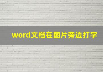 word文档在图片旁边打字