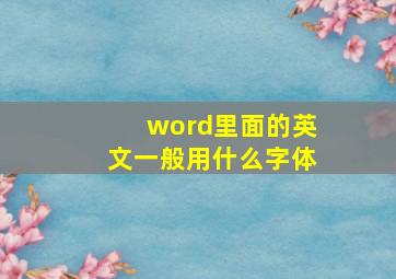 word里面的英文一般用什么字体