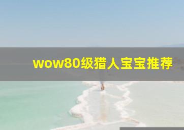 wow80级猎人宝宝推荐