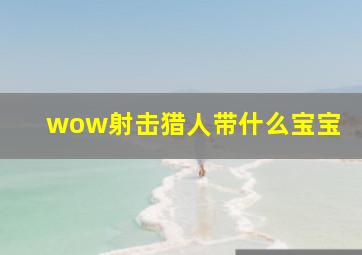 wow射击猎人带什么宝宝