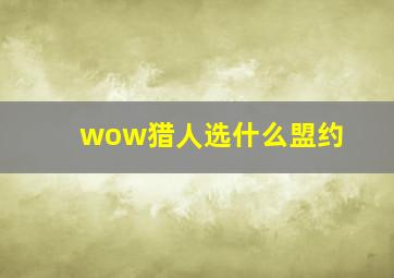 wow猎人选什么盟约