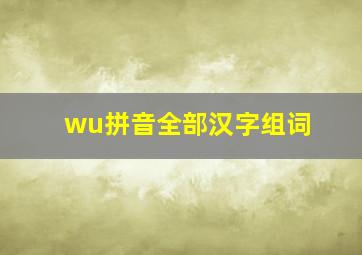 wu拼音全部汉字组词