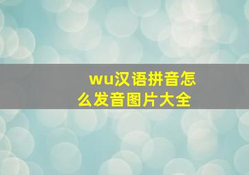 wu汉语拼音怎么发音图片大全