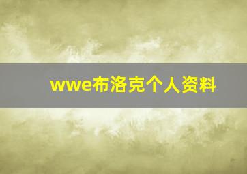 wwe布洛克个人资料