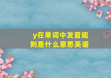 y在单词中发音规则是什么意思英语