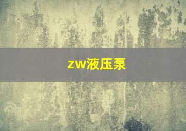 zw液压泵