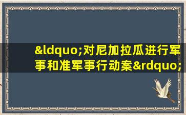 “对尼加拉瓜进行军事和准军事行动案”