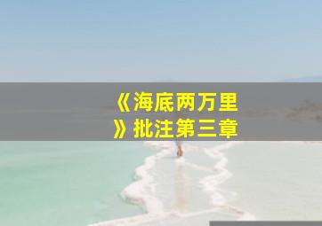 《海底两万里》批注第三章