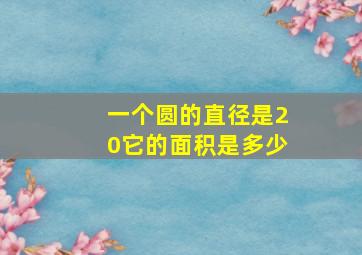 一个圆的直径是20它的面积是多少