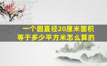 一个圆直径20厘米面积等于多少平方米怎么算的