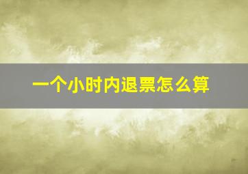 一个小时内退票怎么算