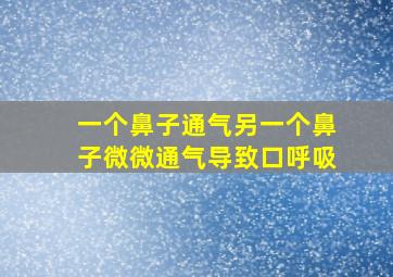 一个鼻子通气另一个鼻子微微通气导致口呼吸