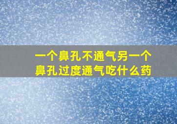 一个鼻孔不通气另一个鼻孔过度通气吃什么药