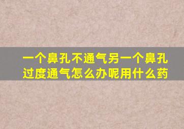 一个鼻孔不通气另一个鼻孔过度通气怎么办呢用什么药