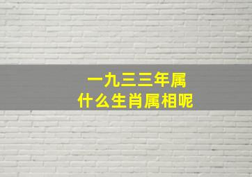 一九三三年属什么生肖属相呢