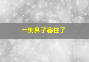 一侧鼻子塞住了