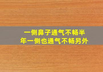 一侧鼻子通气不畅半年一侧也通气不畅另外