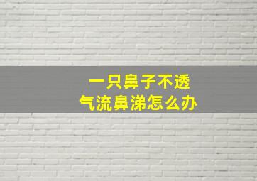 一只鼻子不透气流鼻涕怎么办