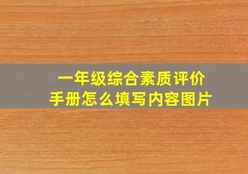 一年级综合素质评价手册怎么填写内容图片