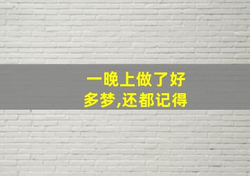 一晚上做了好多梦,还都记得