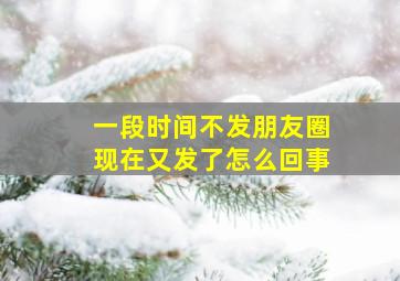 一段时间不发朋友圈现在又发了怎么回事